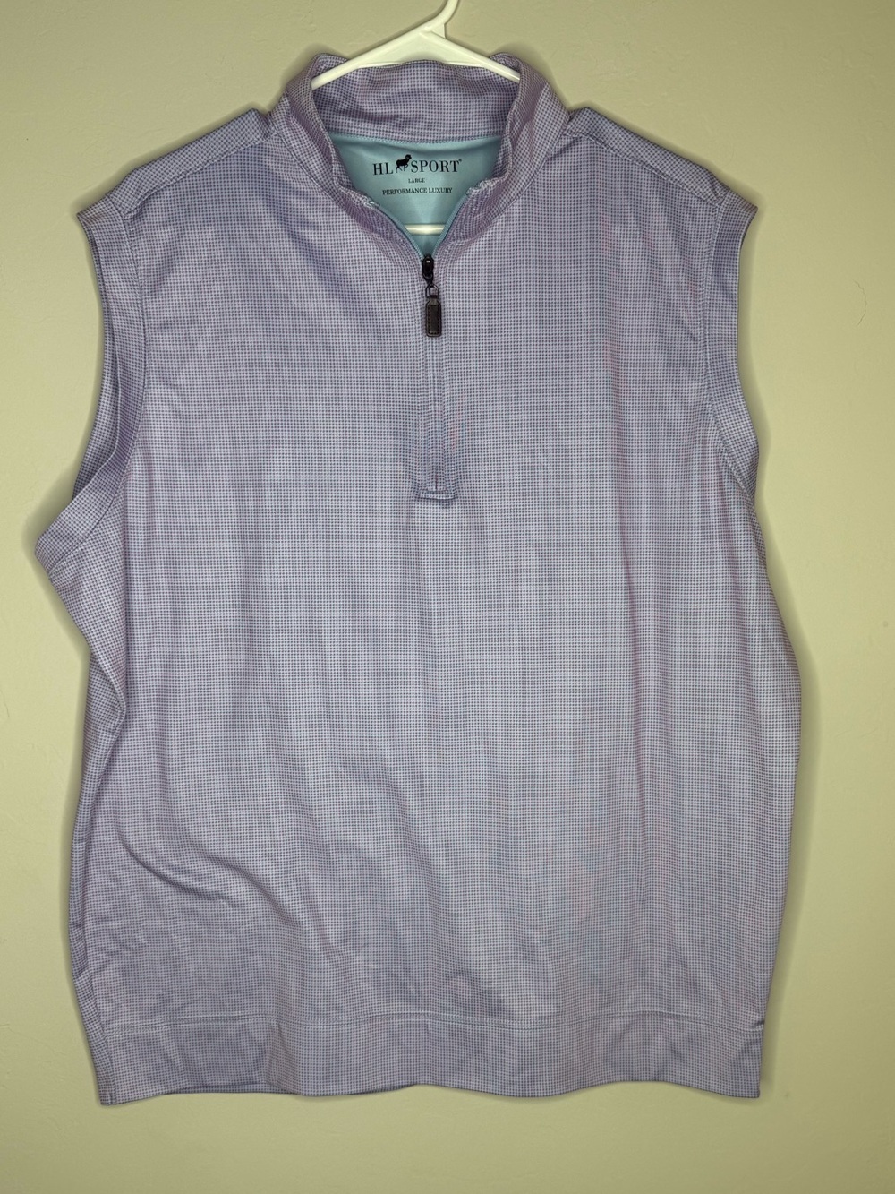HL Sport Hickey Freeman men’s purple houndstooth print performance golf vest L